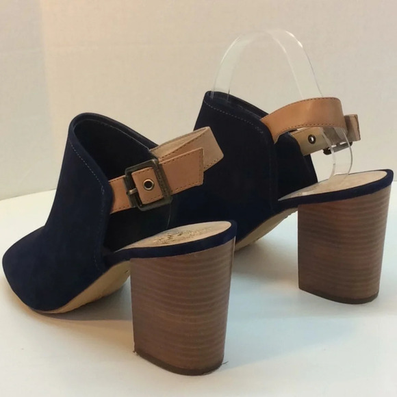 Vince Camuto Brianny Blue Suede OpenToe Slingbacks - Picture 6 of 11